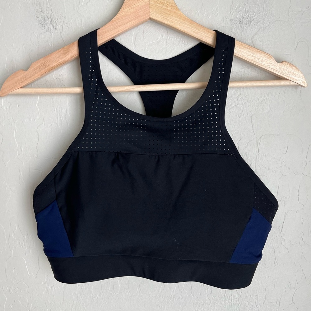 Like New Athleta black high neck bikini top sports bra top small Supportive CUTE - Picture 4 of 7